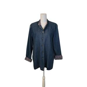 Orvis Vintage Women's Denim Jacket Size 14 Blue Pockets Casual Preppy